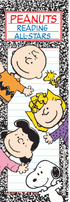Peanuts Reading All Star Bookmark