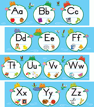 Funky Frogs ABC Letters for Bulletin Boards