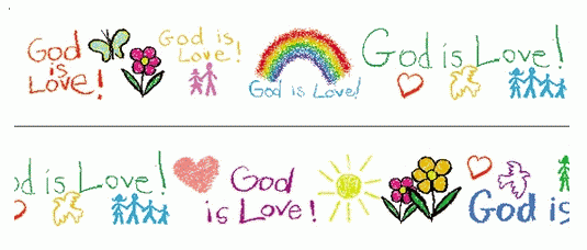 God is Love Kid Drawn Bulletin Board Trimmer