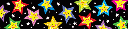 Bright Happy Stars Borders - Black