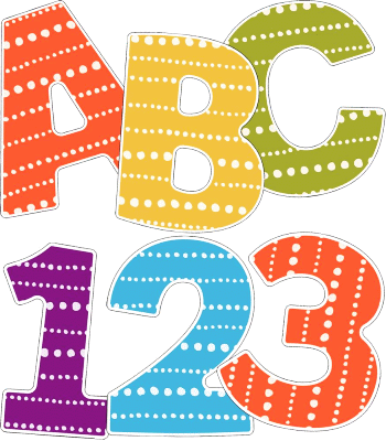 Dotted Stripes Bulletin Board Letters