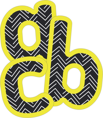 Yellow & Black Zigzag Lowercase Letters