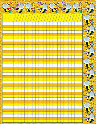 Buzzy Bees Yellow Attendance Charts