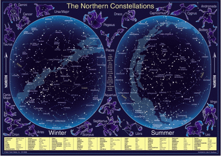 Northern Sky Constellations Chart