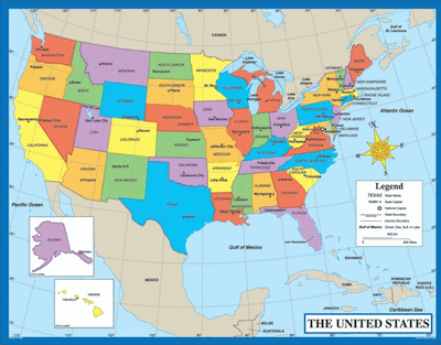 Colorful USA Map Chart