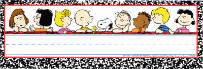 Peanuts Theme Desk Name Tag Sticker