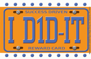 License Plate Reward Punch Card