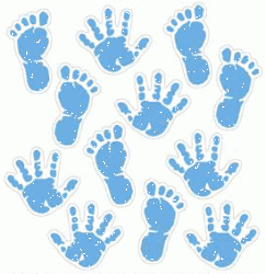 Baby Boy Hand & Footprint Vinyl Clings