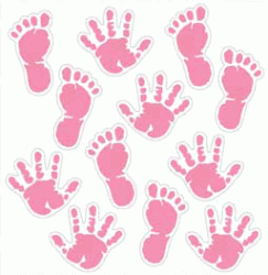 Baby Girl Hand & Footprint Vinyl Window Clings
