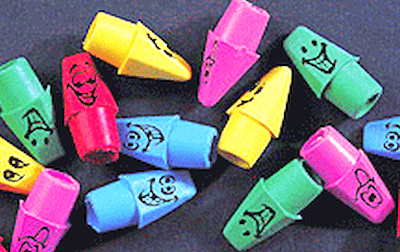 Silly Face Pencil Top Erasers
