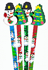Snowman or Christmas Tree Pencil Set