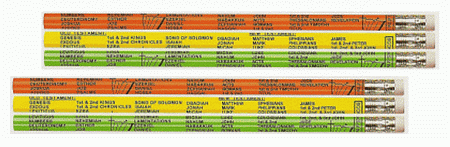 Neon Books of the Bible Pencils
