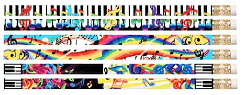 Rainbow Musical Notes & Symbols Pencil
