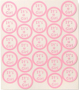 Its a Girl Stickers - Pink Circles