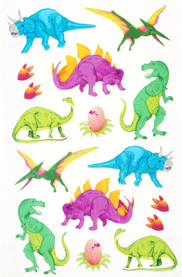 Prehistoric Dinosaur Stickers - Clear Sheet