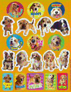 Positive Words Puppy Stickers