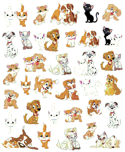 Cartoony Cat & Dog Stickers