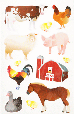 Farm Animal Stickers Sheet