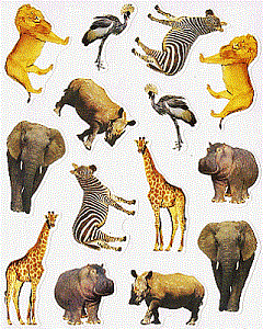 African Animal Stickers