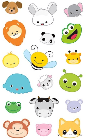 Cartoon Animal Face Stickers
