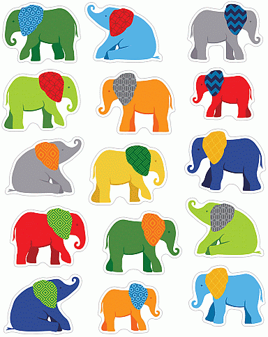 Colorful Elephant Stickers