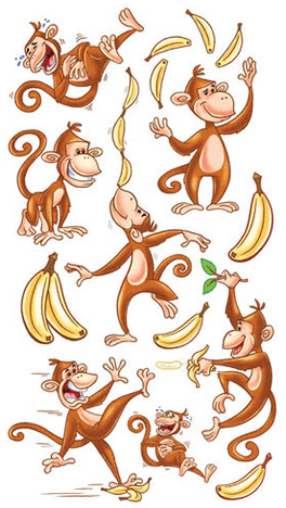 Super Cute Banana Monkey Sticker Packs
