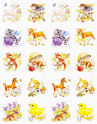 Old Fashioned Animal Stickers