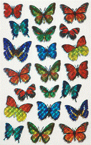 Metallic Prism Butterfly Stickers