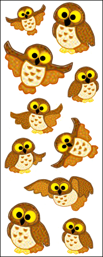 Puffy Velvety Owl Stickers