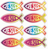 Christian Symbol Jesus Fish Stickers