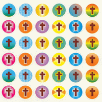 Tiny Cross Stickers Pastels Brights Christian Planner Sticker Sheets Neutrals