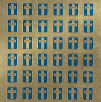 Mini Embossed Gold Cross Stickers
