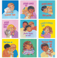 God Loves You, Me and Us Kids Christian Stickers