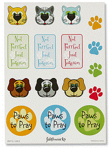 Paws to Pray Christian Stickers