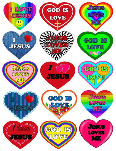 Jesus Loves Me Heart Stickers - OUT OF STOCK