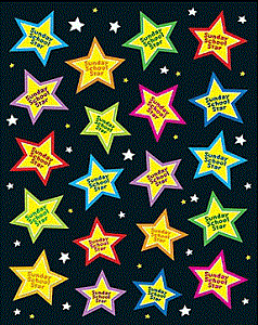 Sunday School Star Stickers