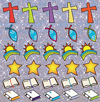 Glitter Christian Symbol Stickers