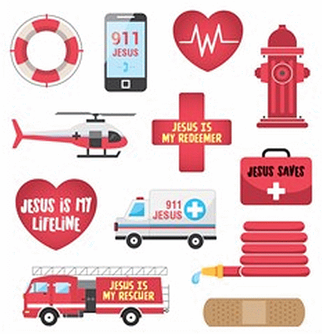 Jesus Is My 911 Lifeline Stickers
