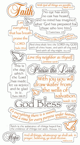 Christian Scripture Stickers - Clear Sheet