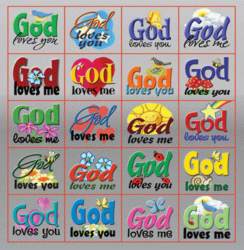 God Loves Me &  God Loves You Stickers