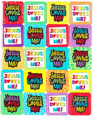 Jesus Loves Me Square Stickers