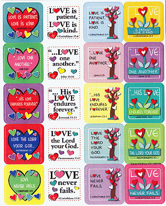 Love is Patient Heart Christian Stickers
