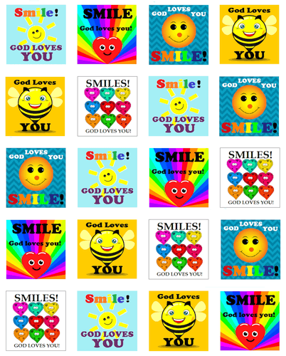Smile, God Loves You Square Stickers