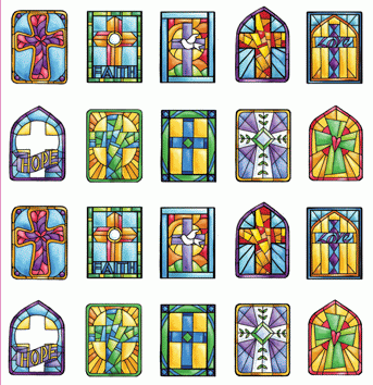 Cross Stained Glass Stickers