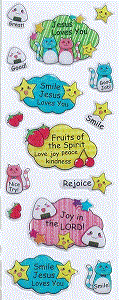 Christian Cartoon Puff Stickers