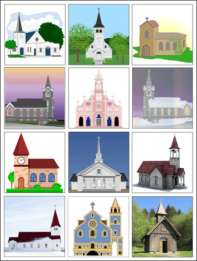 Christian Church Building Stickers