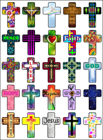 Christian Peace Crosses Stickers