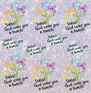 God Loves You Bunch Flower Stickers