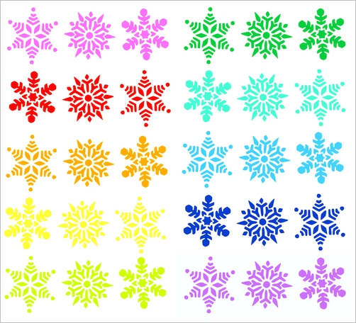Rainbow Snowflake Stickers