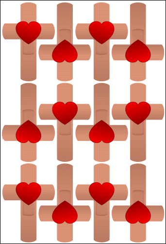 Heart Band-aid Cross Stickers